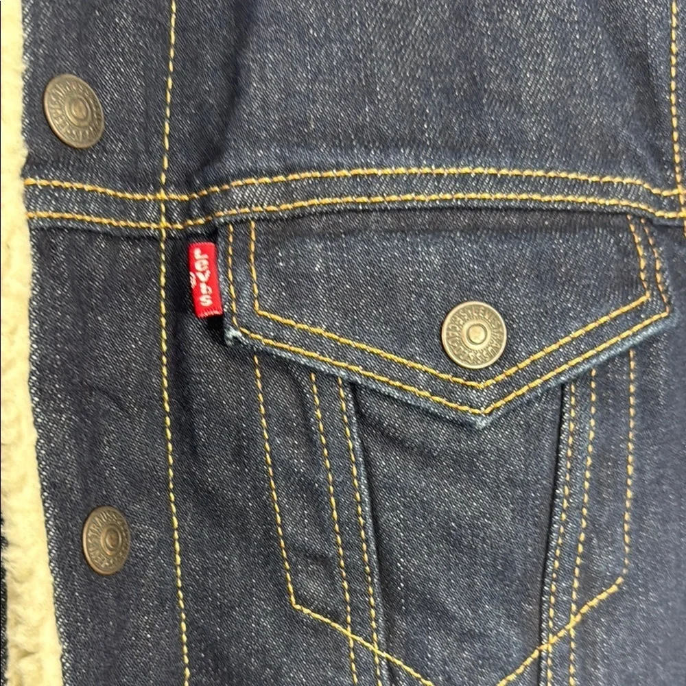 Levi’s Red Tab Sherpa Denim Jacket Wool Lined XS